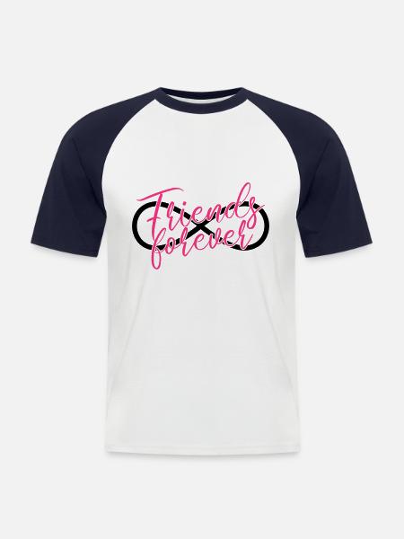 Friends forever infinity symbol - Men's Baseball T-Shirt - white/navy