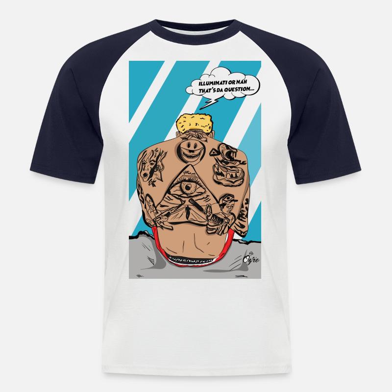 Illuminati oder nicht - Männer Baseball-T-Shirt - Weiß/Navy