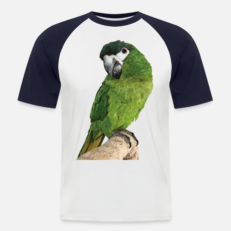 Der edle Ara - Männer Baseball-T-Shirt - Weiß/Navy
