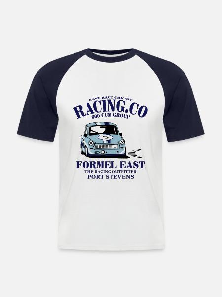 - Trabi - Männer Baseball-T-Shirt - Weiß/Navy