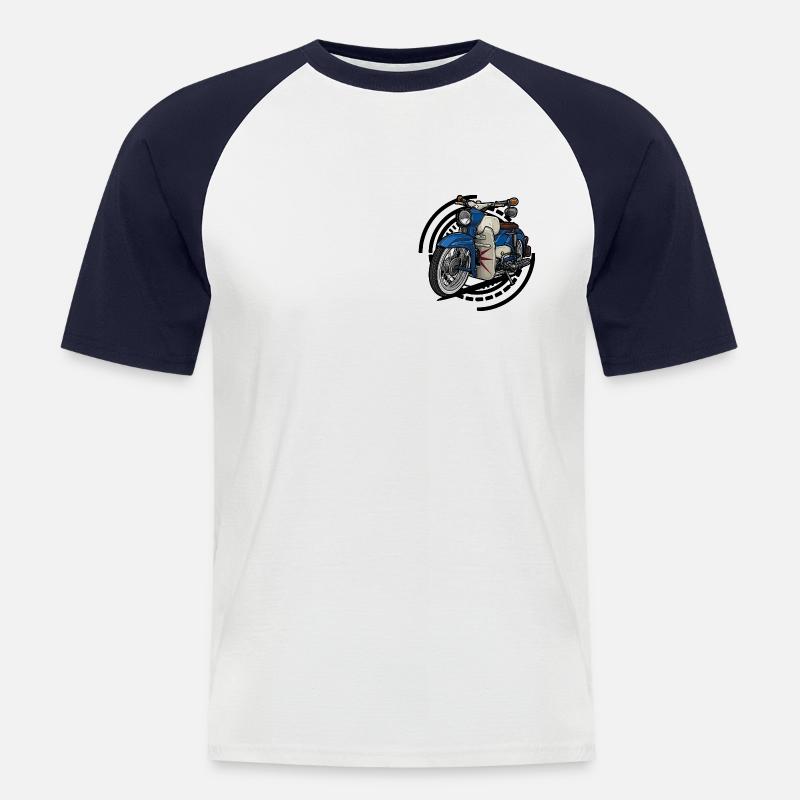 Sperber // Illustration - Männer Baseball-T-Shirt - Weiß/Navy