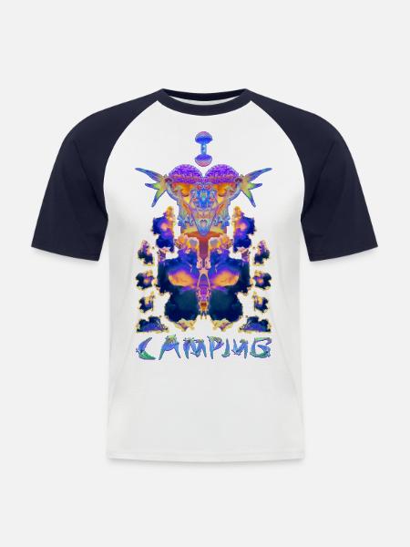 I Love Camping - Men's Baseball T-Shirt - white/navy