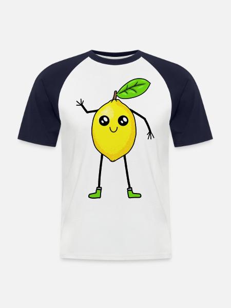 Lemon Lemon Fruit Fruits Vitamins - Men's Baseball T-Shirt - white/navy