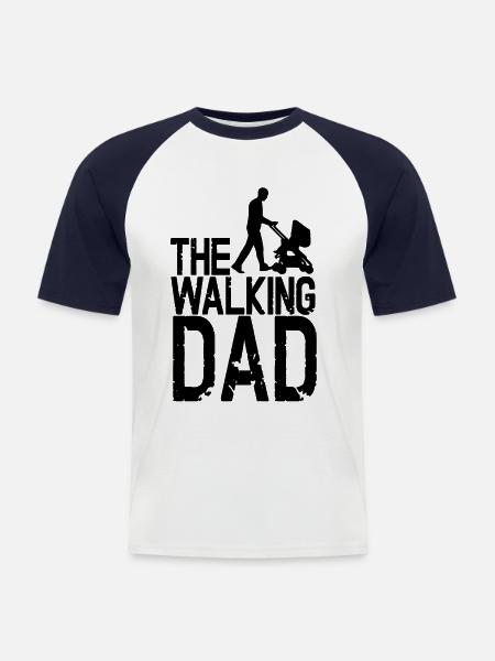 The Walking Dad - Men's Baseball T-Shirt - white/navy