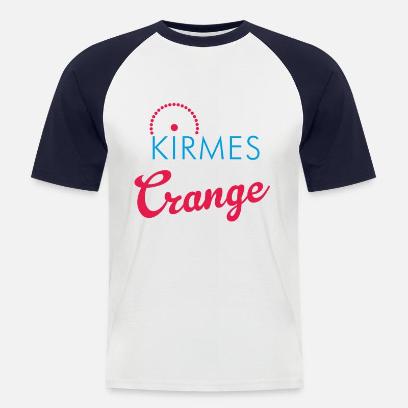 Kirmes Crange - Männer Baseball-T-Shirt - Weiß/Navy