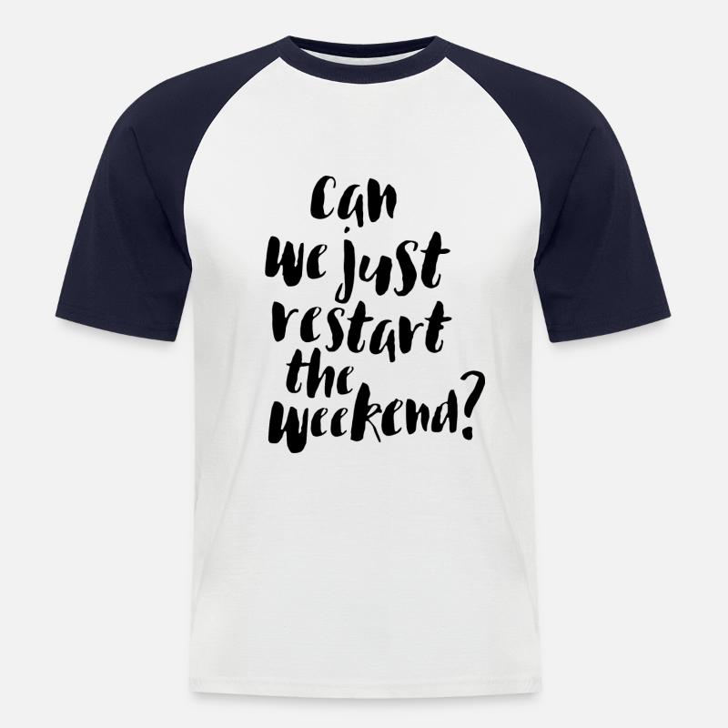 Wochenend-Angebotsgrafik - Männer Baseball-T-Shirt - Weiß/Navy