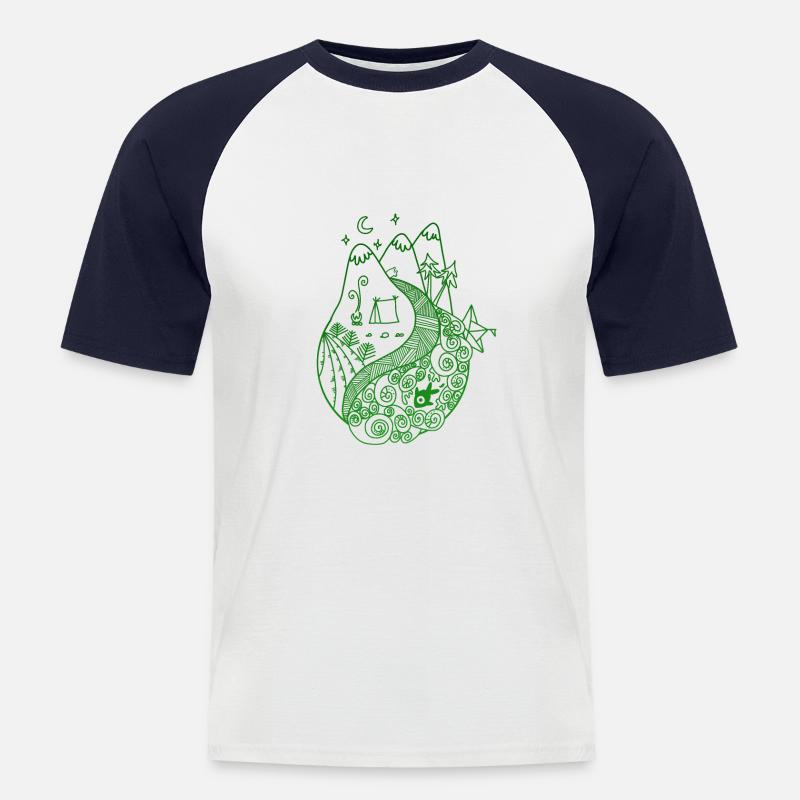 Halte die Erde einfach - Männer Baseball-T-Shirt - Weiß/Navy