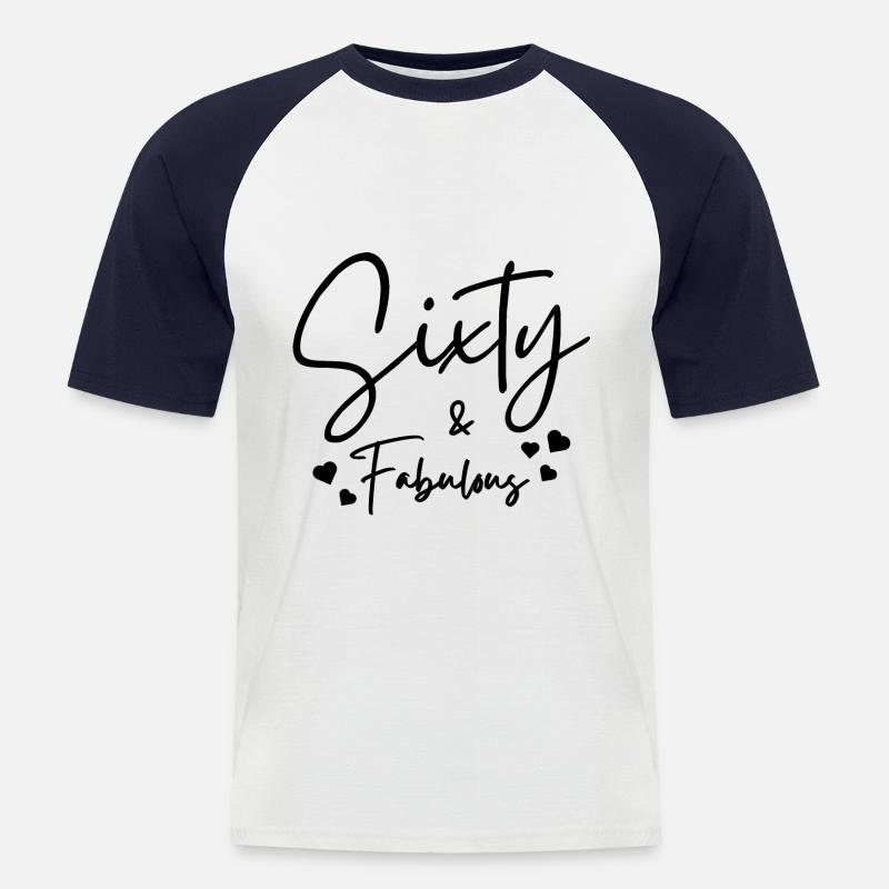 Sixty fabulous - Men's Baseball T-Shirt - white/navy