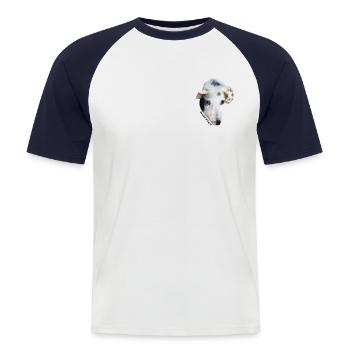#equal #vegan - Männer Baseball-T-Shirt - Weiß/Navy - Vorne - Nik (191cm)