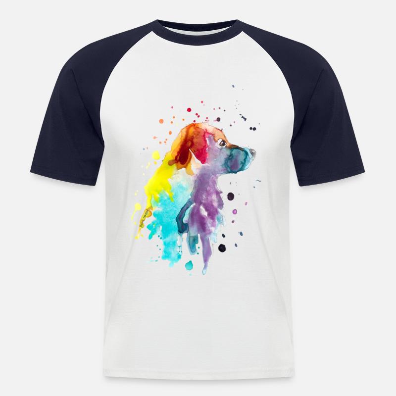 Australian Shepherd - Männer Baseball-T-Shirt - Weiß/Navy
