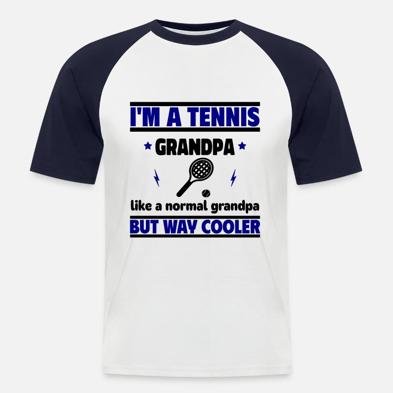 Ich bin ein Tennis-Opa - Männer Baseball-T-Shirt - Weiß/Navy