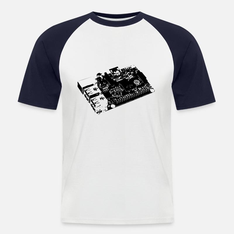 DIY - Raspberry Pi - Linux - Männer Baseball-T-Shirt - Weiß/Navy