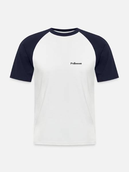 Polisson - T-shirt baseball manches courtes Homme - blanc/marine