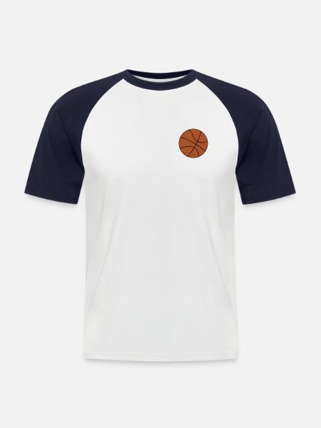 Basketball Design - Männer Baseball-T-Shirt - Weiß/Navy