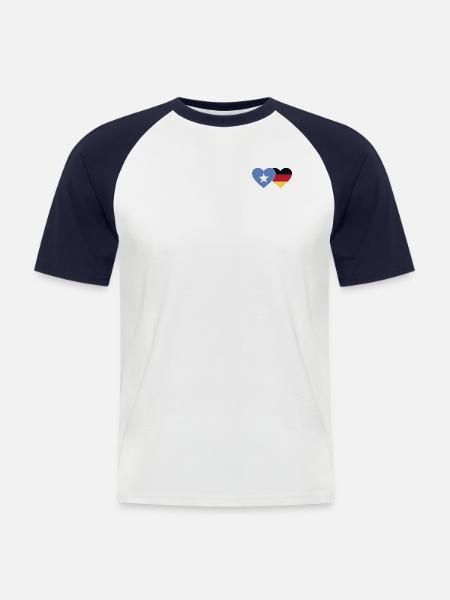 Somalia Germany Flag Heart - Men's Baseball T-Shirt - white/navy