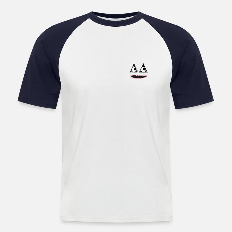 Happy Face - Männer Baseball-T-Shirt - Weiß/Navy