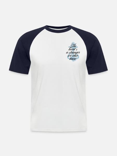 Stranger pocket print - Männer Baseball-T-Shirt - Weiß/Navy