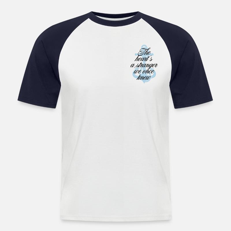 Stranger pocket print - Männer Baseball-T-Shirt - Weiß/Navy