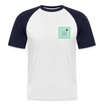 Fotografie T-Shirts und Hoodies - Männer Baseball-T-Shirt - Weiß/Navy - Vorne - Nik (191cm)