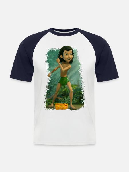 Das Dschungelbuch Mogli - Männer Baseball-T-Shirt - Weiß/Navy