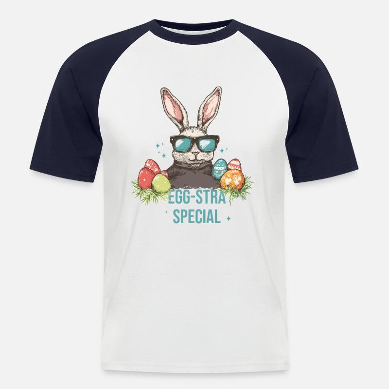 Egg-stra Special Easter Eggs - Men's Baseball T-Shirt - white/navy