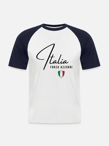 Italian flag, Italian pride - Men's Baseball T-Shirt - white/navy