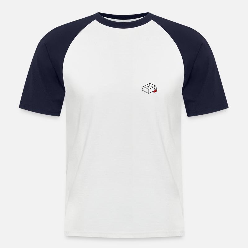 Dead Keycap - Männer Baseball-T-Shirt - Weiß/Navy