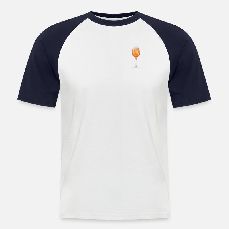 Spritz Glas Aperölchen - Männer Baseball-T-Shirt - Weiß/Navy