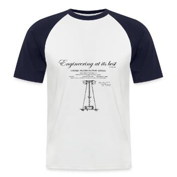 Nikola Tesla / Tesla Coil - Men's Baseball T-Shirt - white/navy - Front - Nik (191cm)
