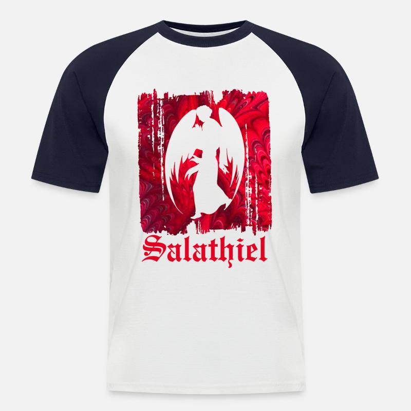 salathiel e 68 - Männer Baseball-T-Shirt - Weiß/Navy