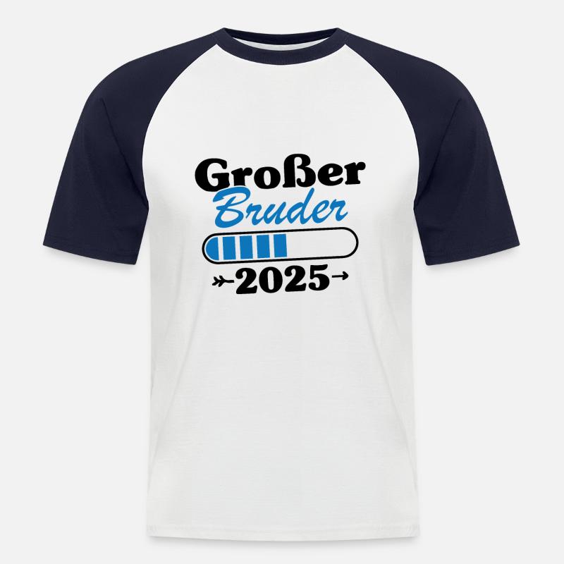 Großer Bruder Loading 2025 - Männer Baseball-T-Shirt - Weiß/Navy