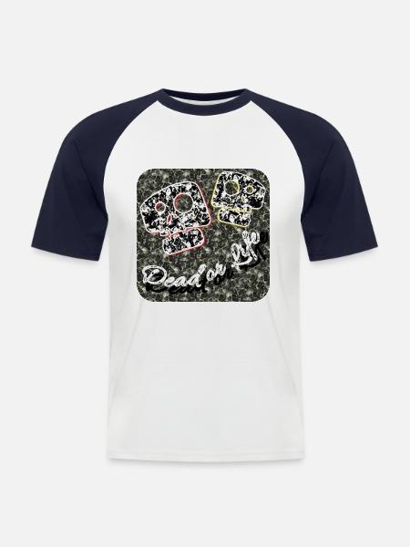 Dead or Life - Men's Baseball T-Shirt - white/navy