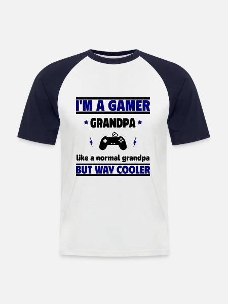 Ich bin ein Gamer-Opa - Männer Baseball-T-Shirt - Weiß/Navy