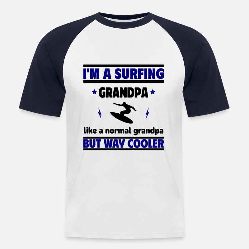 Ich bin ein Surf-Opa - Männer Baseball-T-Shirt - Weiß/Navy