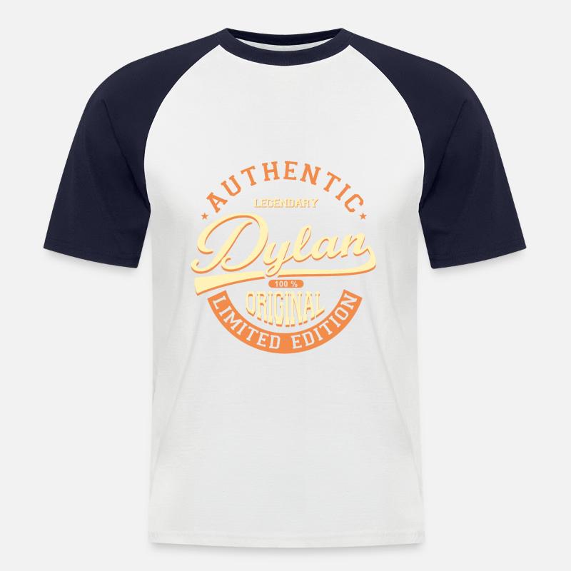 DYlAN Custom Tshirt Dylan Gift - Men's Baseball T-Shirt - white/navy