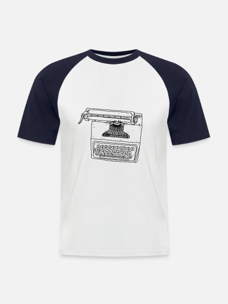 Schreibmaschine - Männer Baseball-T-Shirt - Weiß/Navy