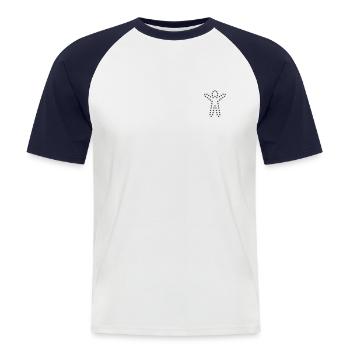 STAR: The mascot of The Upward Spiral Foundation - Men's Baseball T-Shirt - white/navy - Front - Nik (191cm)