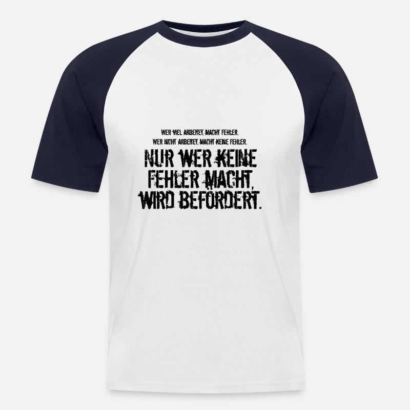 Beförderung - Männer Baseball-T-Shirt - Weiß/Navy