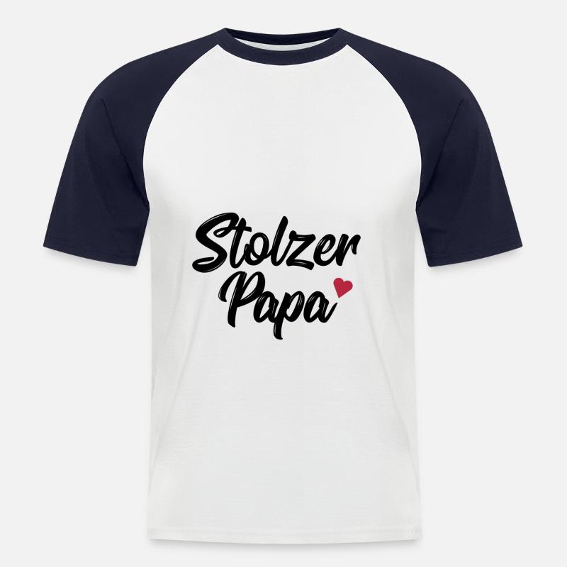 Stolzer Papa - Männer Baseball-T-Shirt - Weiß/Navy