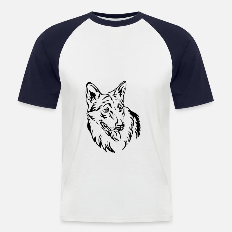 Tschechoslowakischer Wolfhund - Männer Baseball-T-Shirt - Weiß/Navy