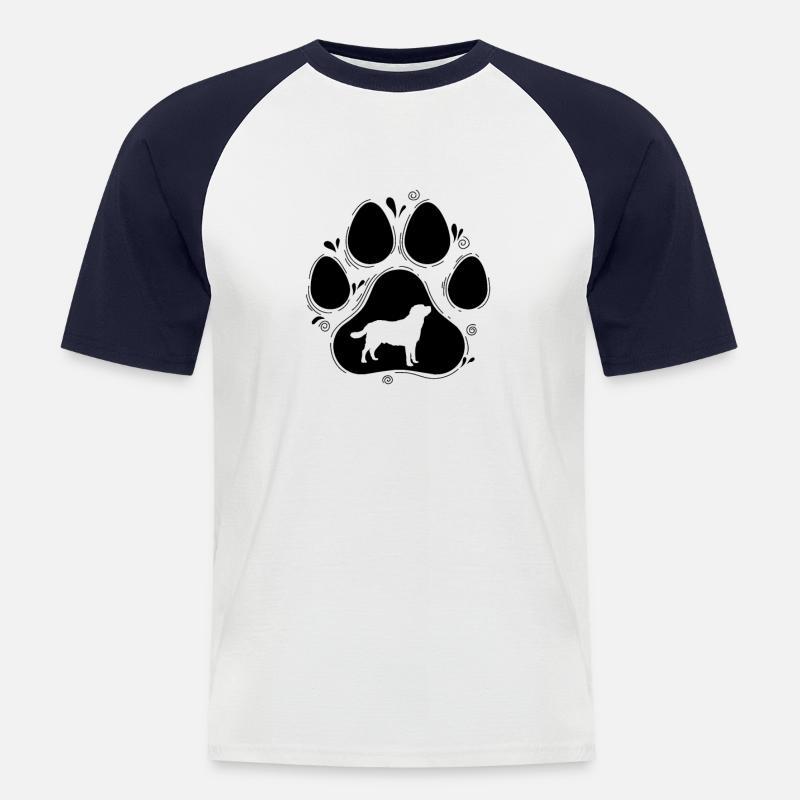 Pfote vom Labrador Hund - Männer Baseball-T-Shirt - Weiß/Navy