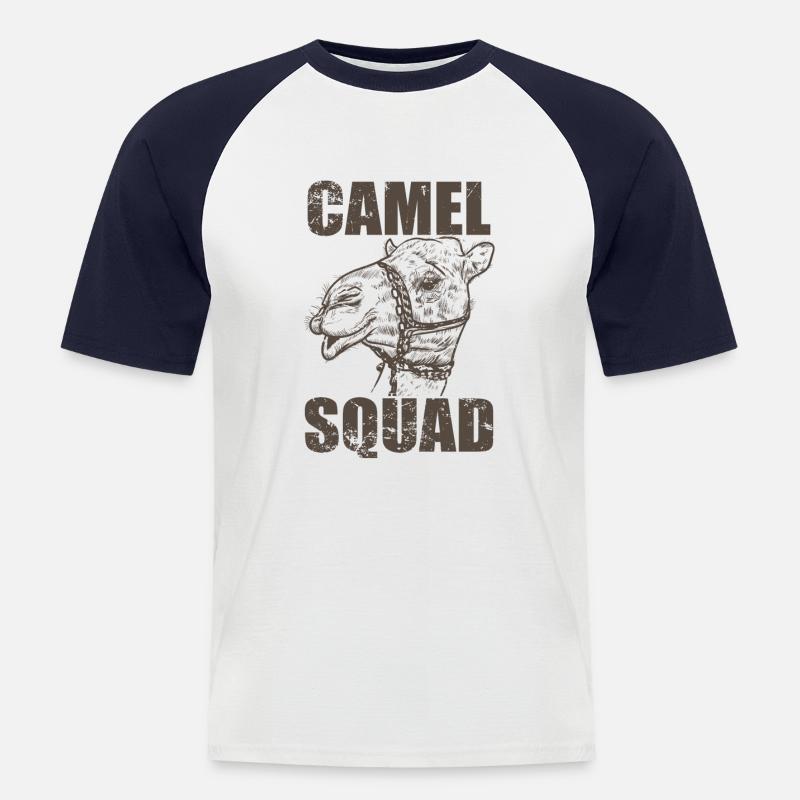 Camel Squad Dromedar Wüste Höcker - Männer Baseball-T-Shirt - Weiß/Navy