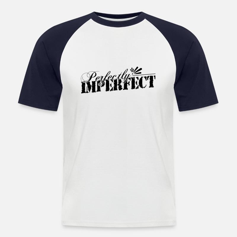 Perfectly Imperfect das bin ich - Männer Baseball-T-Shirt - Weiß/Navy