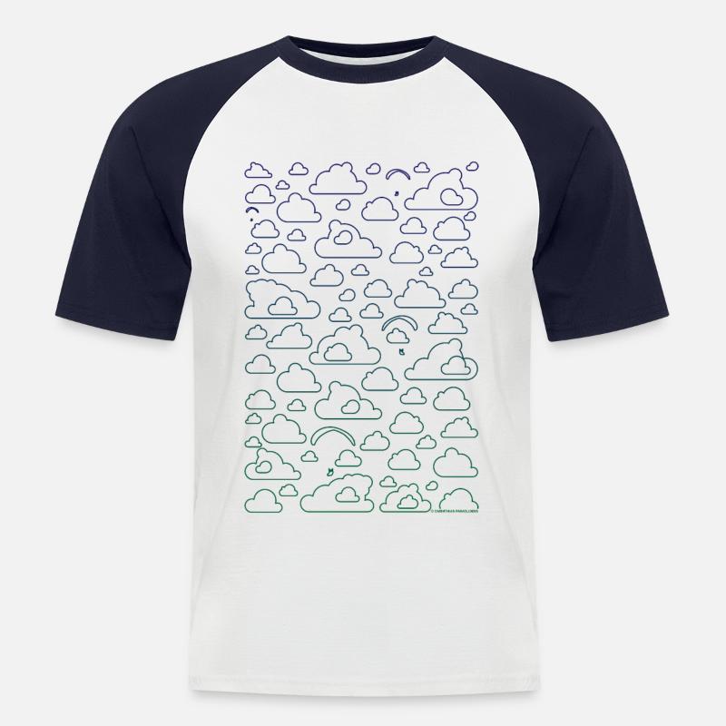 Cloud Surfer Paragliding dark - Männer Baseball-T-Shirt - Weiß/Navy