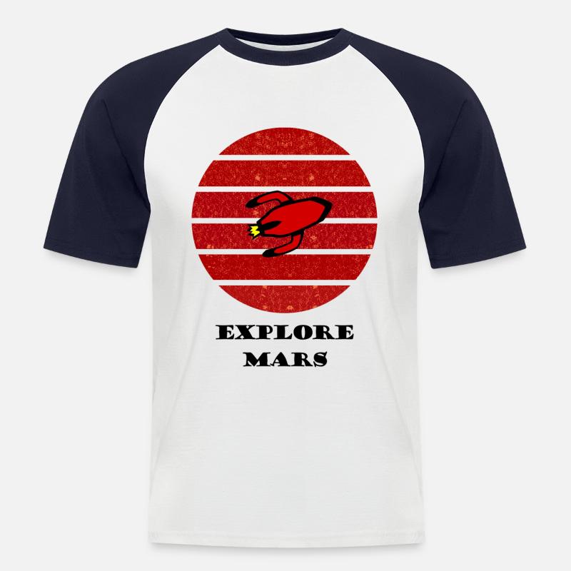 Die Mars Entdecker - Männer Baseball-T-Shirt - Weiß/Navy