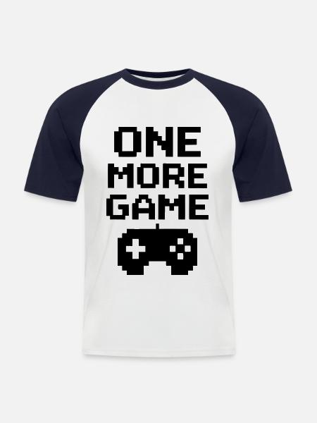 Another Game Pixel Saying Gamer - Men's Baseball T-Shirt - white/navy