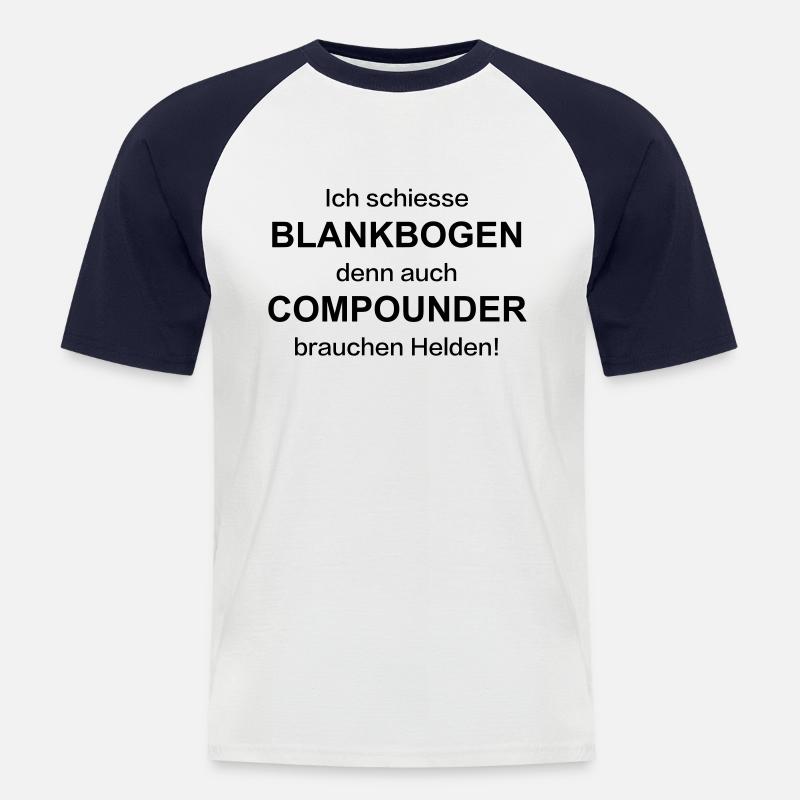 compoundhelden - Männer Baseball-T-Shirt - Weiß/Navy