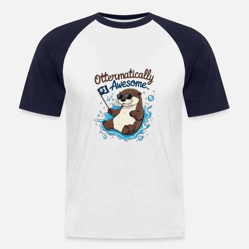 Otter-like cool – Funny Otter - Men's Baseball T-Shirt - white/navy