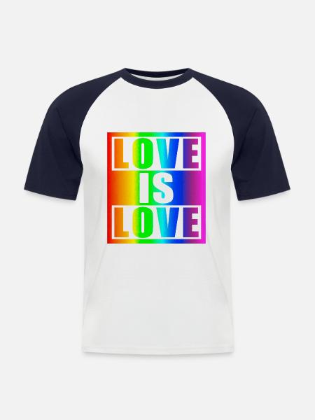 Love is Love - Men's Baseball T-Shirt - white/navy