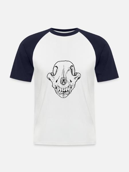 Dog Skull Skull Dog Skull - Men's Baseball T-Shirt - white/navy